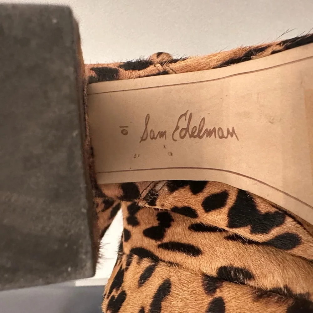 Sam Edelman Leopard-Print Platform Ankle Boots - Brown & Black - Picture 2 of 2